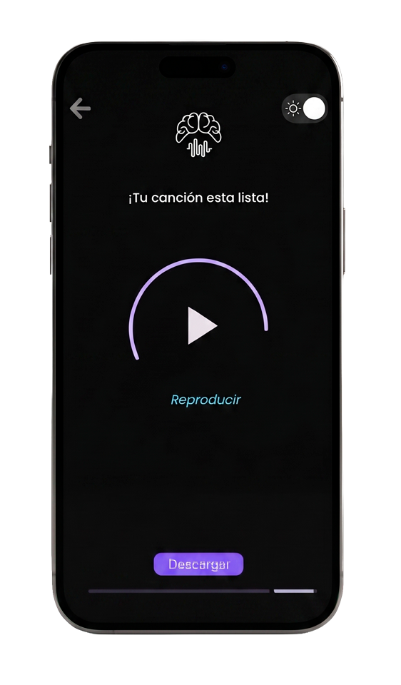 Audio personalizado listo para reproducir en un teléfono
